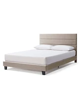 Clara Clark Horizontal Channel Upholstered Platform Bed - King