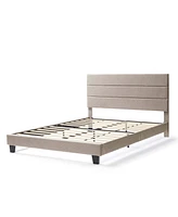 Clara Clark Horizontal Channel Upholstered Platform Bed - King