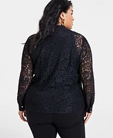 I.n.c. International Concepts Plus Lace Blouse, Created for Macy's