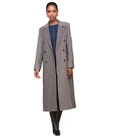 Avec Les Filles Women's Double-Breasted Plaid Coat