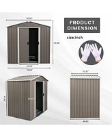 Mondawe 6ft x 5ft Outdoor Metal Storage Shed gray