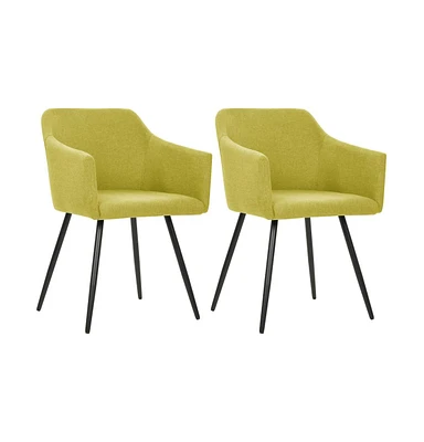 vidaXL Dining Chairs 2 pcs Green Fabric