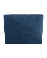 True Religion Trapazoid zip cosmetic bag with exterior zip pocket