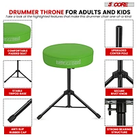 5 Core Drum Throne Padded Guitar Stool Height Adjustable Music Chair Ds 01 Gr