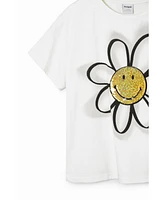 Desigual Girls Girls's Sequinned Smiley Originals T-shirt