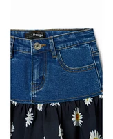 Desigual Girls Girls's Daisy ruffle denim mini skirt