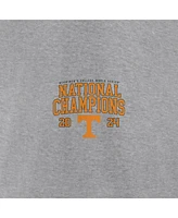 Fanatics Women's Heather Gray Tennessee Volunteers 2024 Ncaa Men's Baseball College World Series Champions Schedule V-Neck T-Shirt