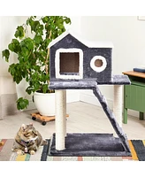 Sugift 36 Inch Tower Condo Scratching Posts Ladder Cat Tree