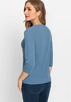 Olsen Women's 3/4 Sleeve Placement Print Tee