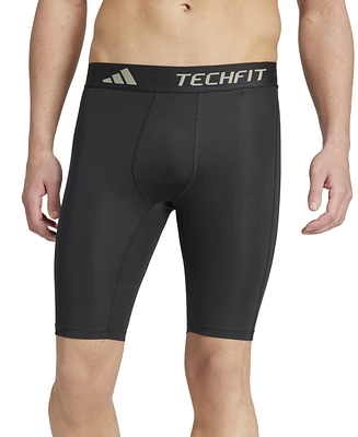 adidas Men's Tech-Fit Logo Compression Shorts