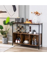 Sugift Modern Kitchen Buffet Sideboard with 3 Compartments