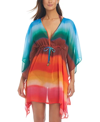 Bleu by Rod Beattie Women's Printed Chiffon Cover-Up Caftan