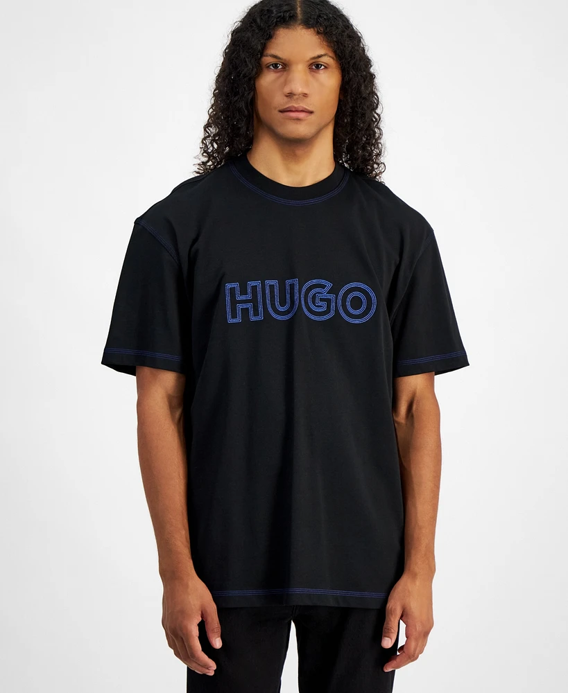 Hugo Boss Men's Relaxed Fit Short Sleeve Crewneck Logo Graphic T-Shirt