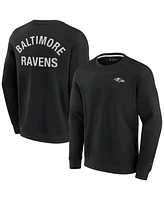 Fanatics Men's and Women's Black Baltimore Ravens Super Soft Pullover Crew Sweatshirt