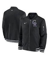 Nike Men's Black Colorado Rockies Authentic Collection Full-Zip Bomber Jacket