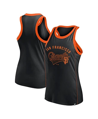 Fanatics Women's Black San Francisco Giants Tailsweep Fashion Racerback Rhinestone Tank Top