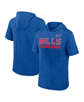 Fanatics Men's Heather Royal Buffalo Bills Push Short Sleeve Pullover Hoodie