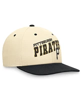 Nike Men's Cream/Black Pittsburgh Pirates Rewind Cooperstown Collection Performance Snapback Hat