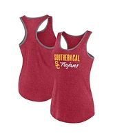 Fanatics Women's Heather Cardinal Usc Trojans Fuel Racerback Tank Top