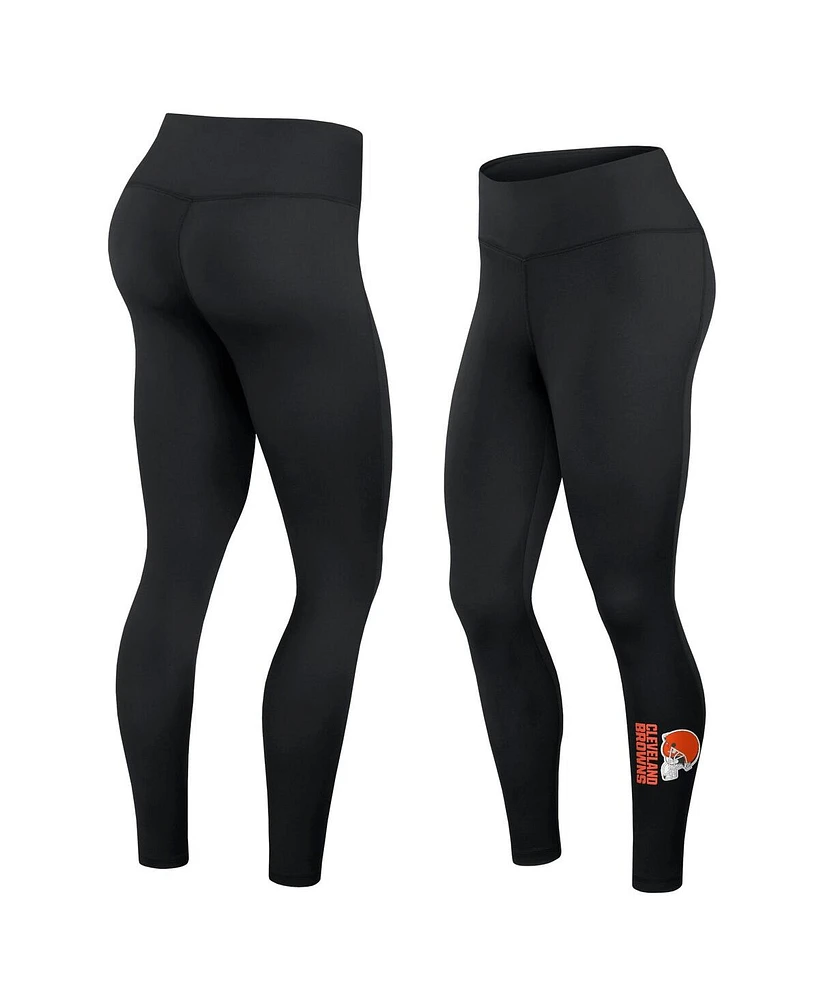 Fanatics Women's Black Cleveland Browns Wordmark Stacked Leggings