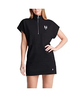 Dkny Women's Sport Black New York Mets Emily Quarter-Zip Sneaker Dress