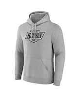 Fanatics Men's Heather Gray Los Angeles Kings New Primary Logo Pullover Hoodie