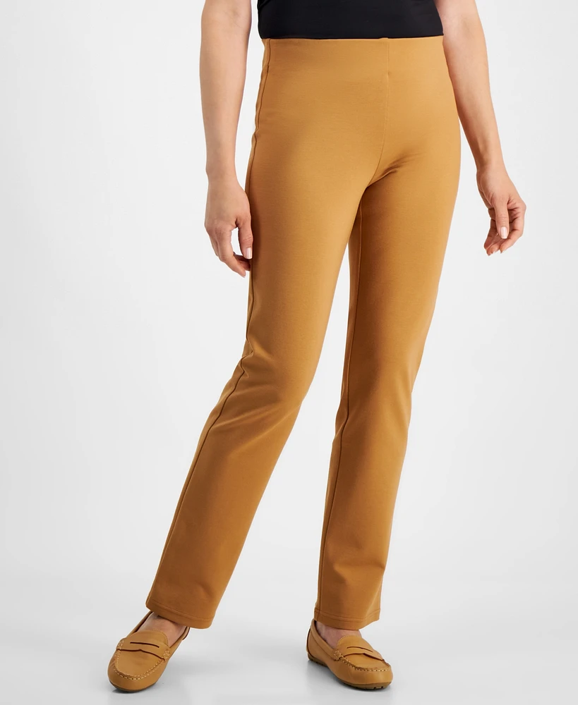 Jm Collection Women's Ponte-Knit Pull-On Ankle Pants, Created for Macy's