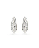 Swarovski Crystal Pearl, Round Cut, White, Rhodium Plated Sublima Drop Earrings