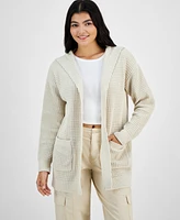 Hooked Up by Iot Juniors' Chenille Open Front Cardigan