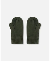 Deux par Boy Knitted Mittens Forest Green - Toddler|Child