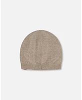 Deux par Deux Baby Boys Baby Knitted Bear Hat Sand