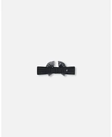 Deux par Deux Baby Girls Baby Headband With Glittering Tulle Bow Black