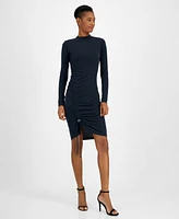 Hugo Women's Nirace Solid Slim-Fit Long-Sleeve Shirred Dress