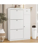 Streamdale Furniture Modern and Compact Shoe Cabinet Sleek Design, Ample Storage, Adjustable Shelves