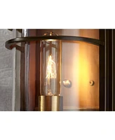 John Timberland Habitat Modern Industrial Outdoor Wall Light Fixture Bronze Brown Warm Brass 11" Clear Glass for Exterior House Porch Patio Outside De