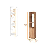 Fm Furniture Kansas linen cabinet in melamine, three shelves, one cabinet