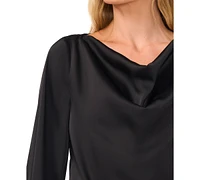 CeCe Women's Cowlneck Blouson-Sleeve Blouse