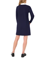 CeCe Women's Embroidered-Logo Polo Long-Sleeve Dress