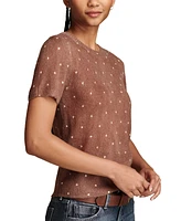 Lucky Brand Women's Dot Print Short-Sleeve Knit Top