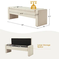 Hulala Home Casio Upholstered 55.1" Wide Storage Bench with Button-tufted Design