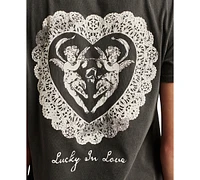 Lucky Brand Women's Love Cherubs Crewneck Cotton T-Shirt