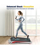 Redliro Walking Pad Treadmill with 6% Incline, Under Desk Treadmill 350+ lb Capacity Portable for Home & Office