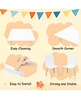 Sturdy Kids Table and Chairs Set in White
