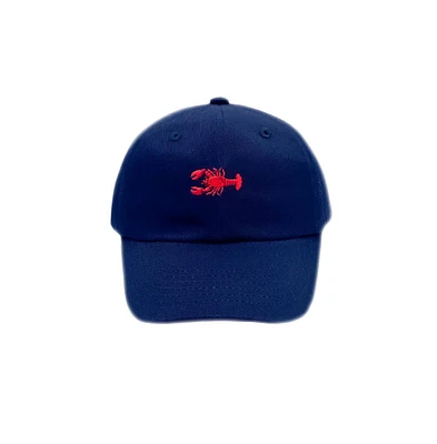 Bits & Bows Boys Lobster Baseball Hat in Navy