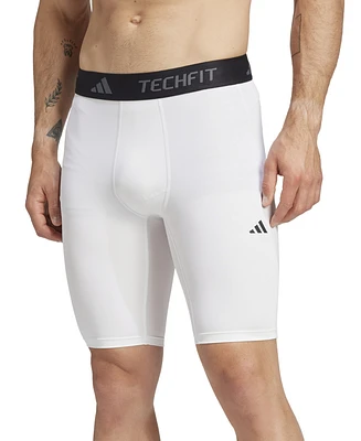 adidas Men's Tech-Fit Logo Compression Shorts