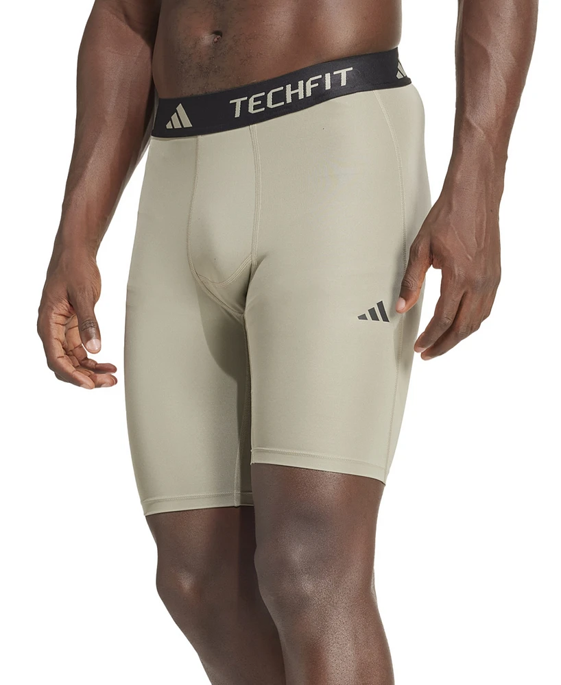 adidas Men's Tech-Fit Logo Compression Shorts