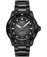 Tissot Men's Swiss Automatic Seastar 1000 Powermatic 80 Black Pvd Stainless Steel Bracelet Watch 40mm