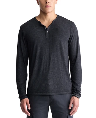 Men's Kaduk Long-Sleeve Burnout Henley Top