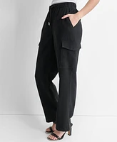 Dkny Women's Drawstring-Waist High-Rise Cargo Pants