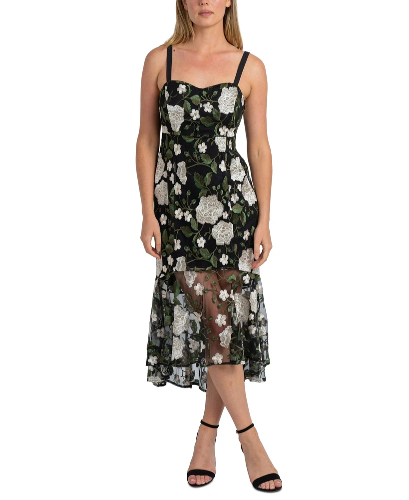 Sam Edelman Women's Floral Embroidered High-Low Dress